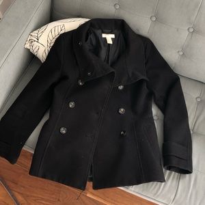 H&M black pea coat